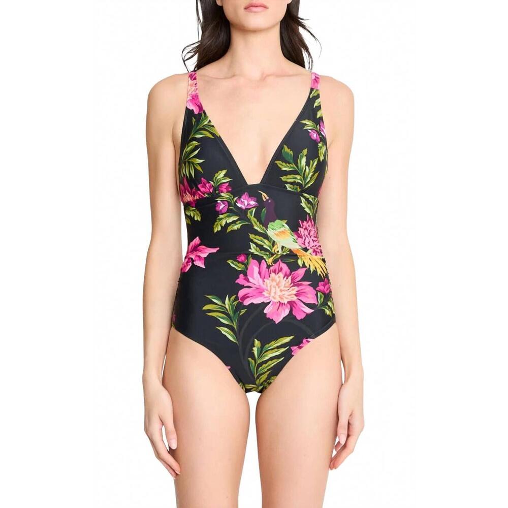 NEW KOBI HALPERIN cornelia bathing suit in black multi